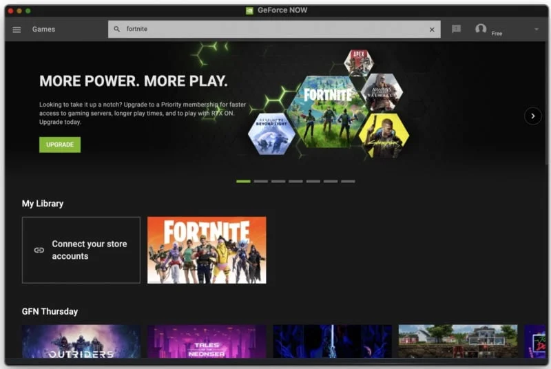 fortnite sur mac et iphone avec geforcenow