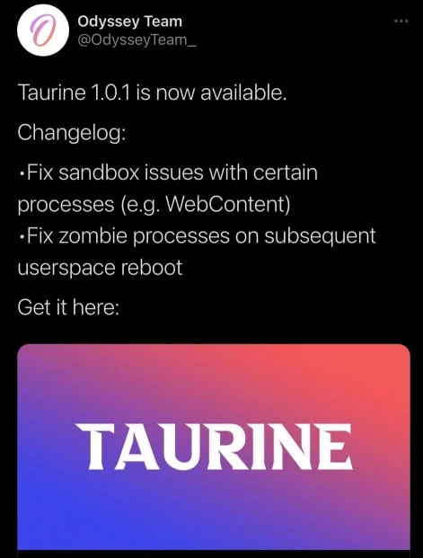 jailbreak taurine ios 14 par coolstar