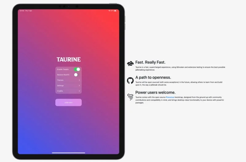 jailbreak taurine ios 14 version 1.0.4