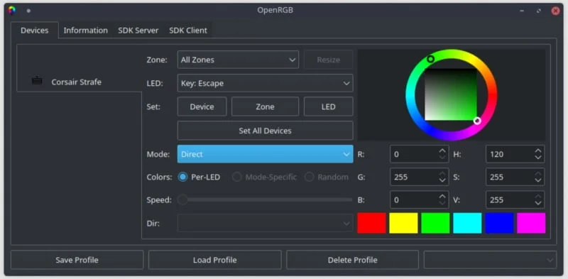 openrgb controler eclairage rbg