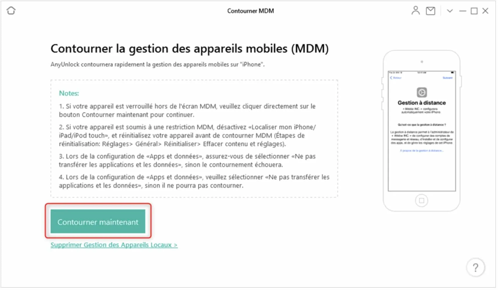 contourner mdm gestion des appareils mobiles apple