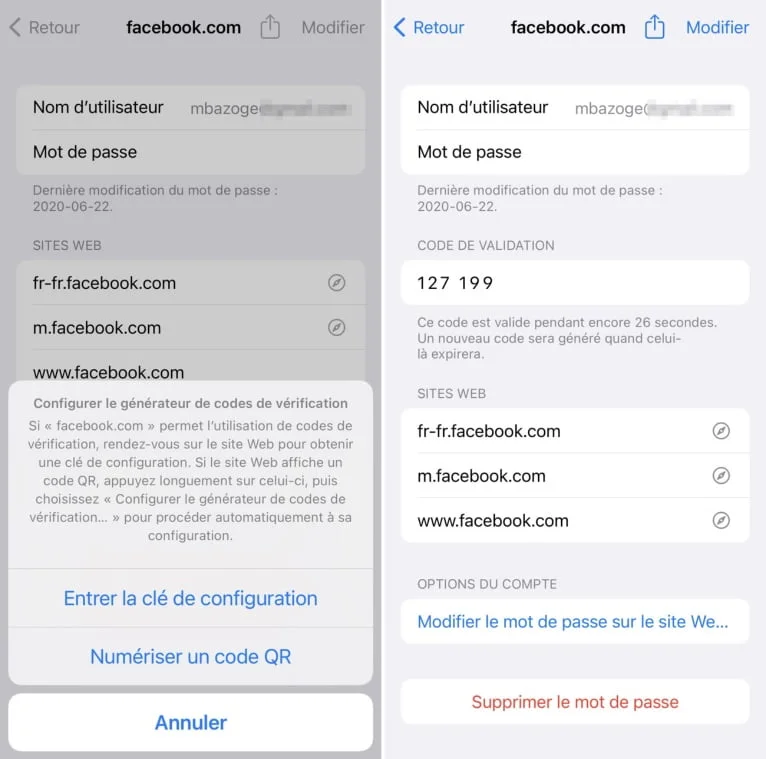 ios 15 authentificateur mot de passe