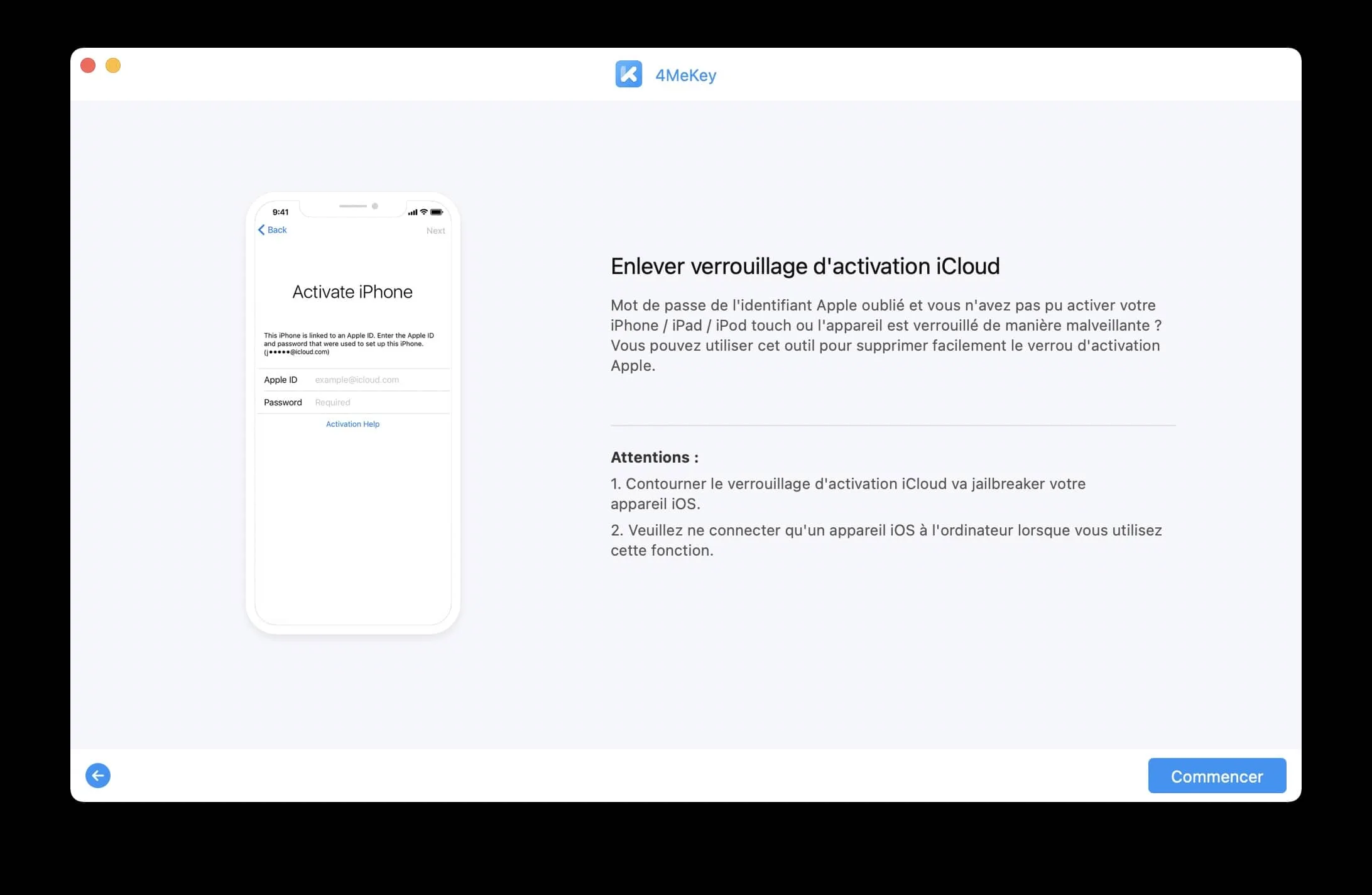 tenorshare 4mekey enlever verrouillage activation icloud