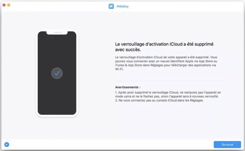 verrouillage activation icloud resolu avec 4mekey