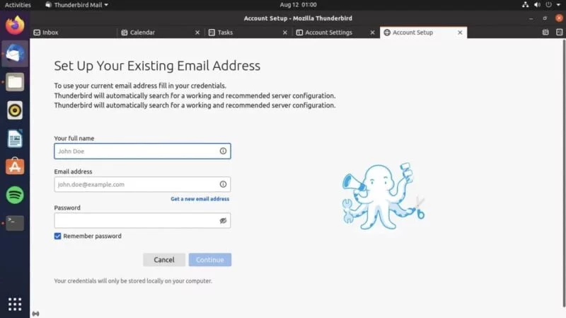 thunderbird 91 nouvel assistant de configuration de compte