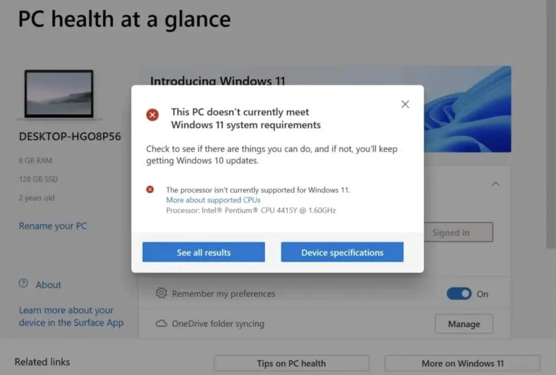 installer windows 11 sur ordinateur non compatible