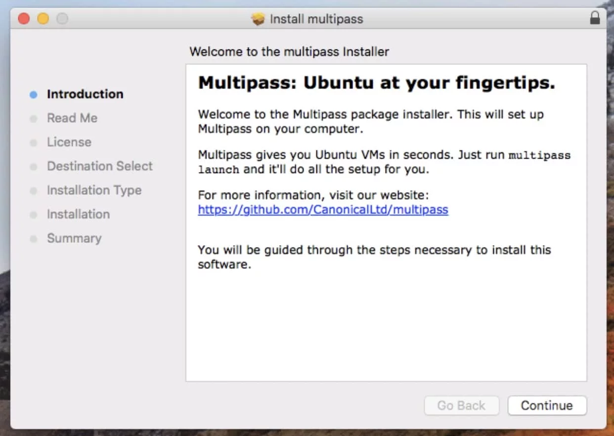 installer multipass vm linux sur mac m1