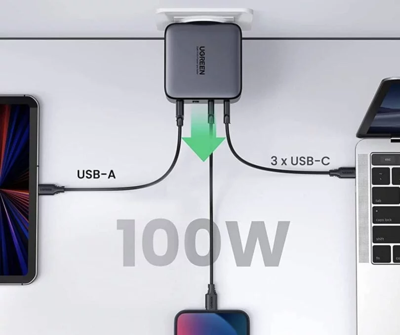 test chargeur ugreen 100w 4 ports usb c