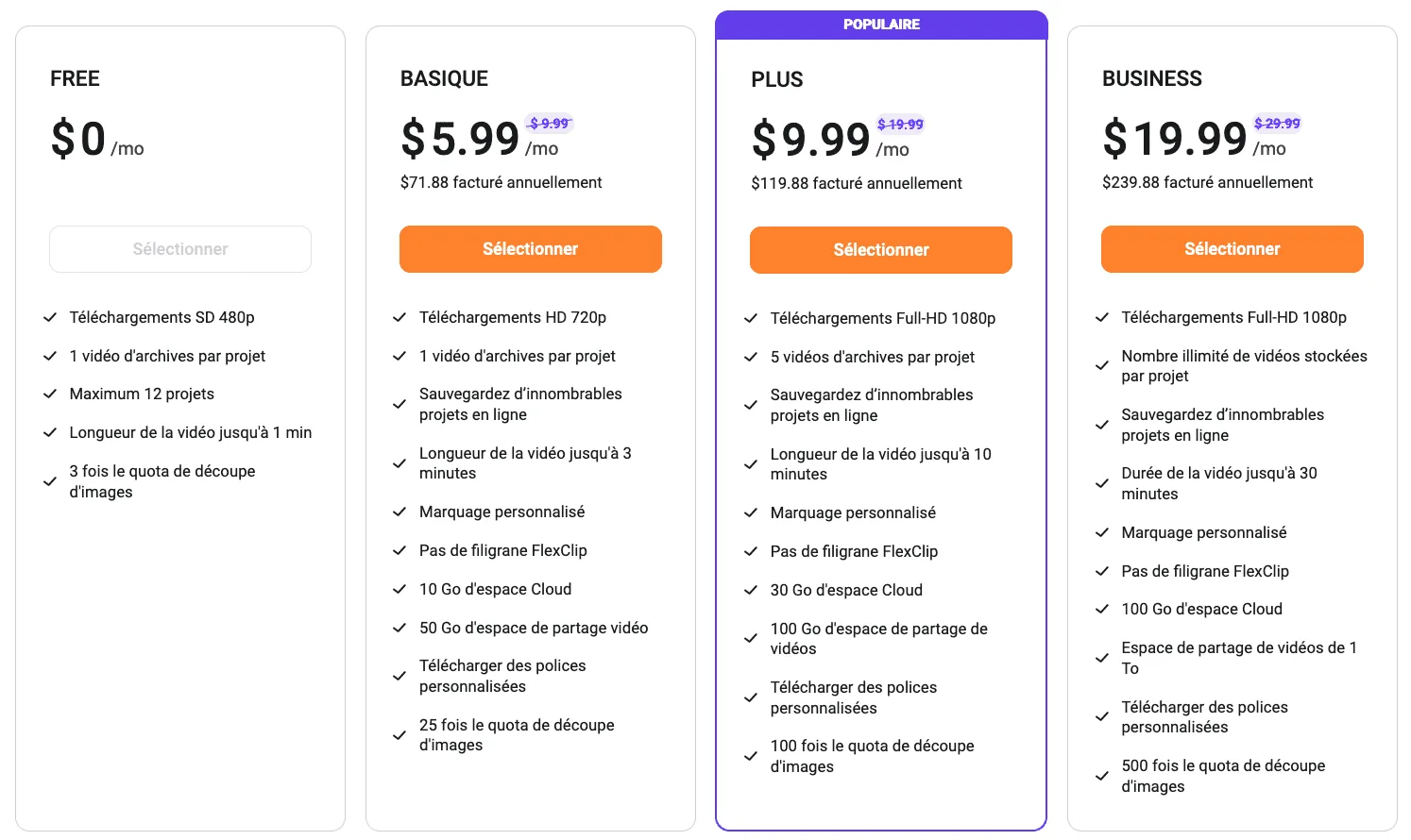 flexclip prix et plans