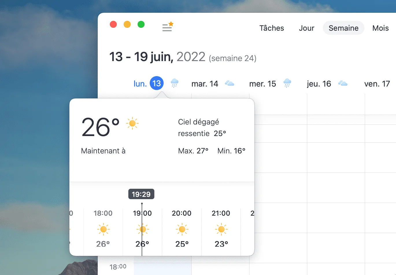 meteo calendars pour mac
