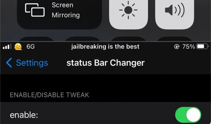 application jailbreak status bar changer