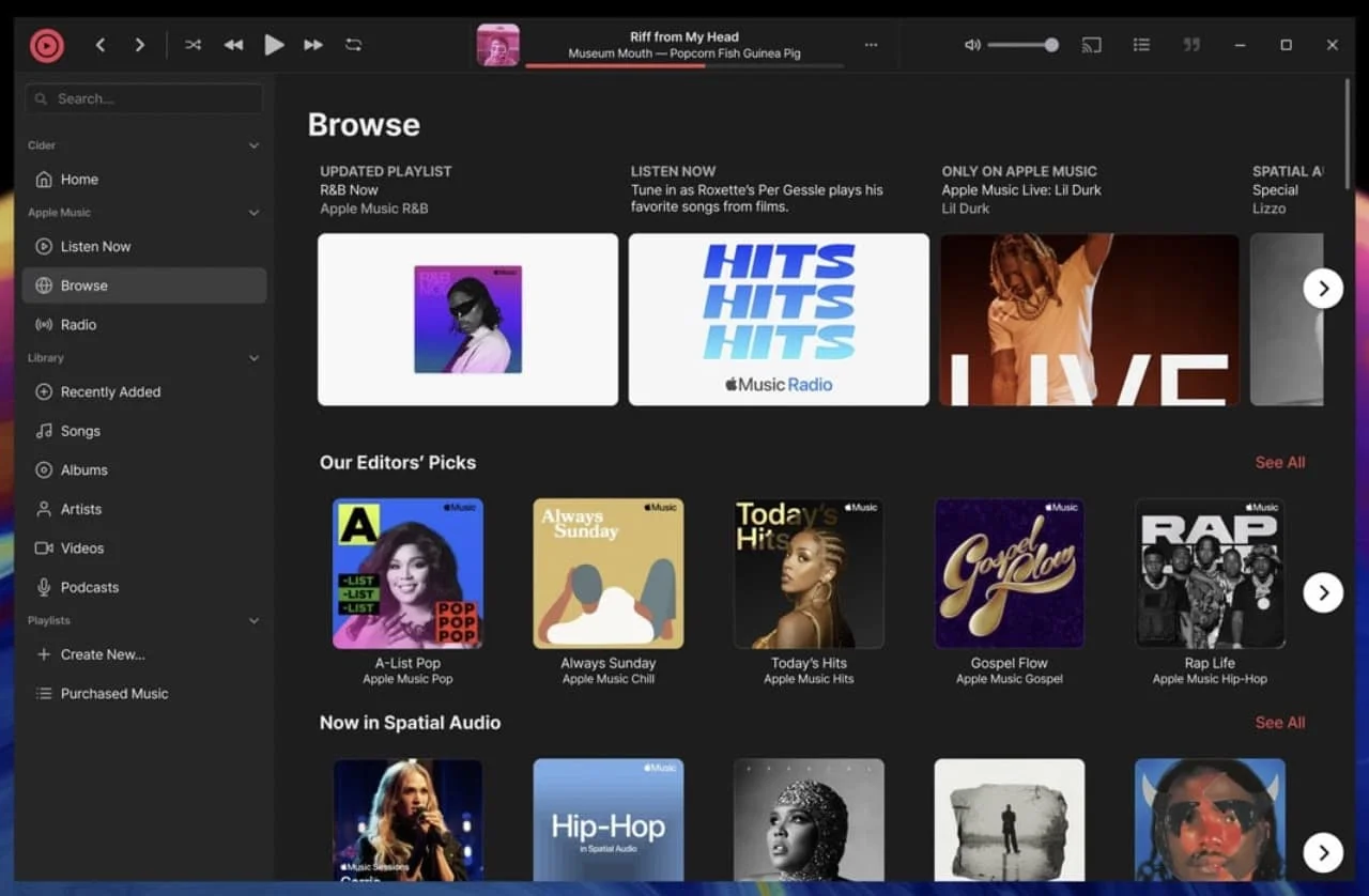 cider apple music linux