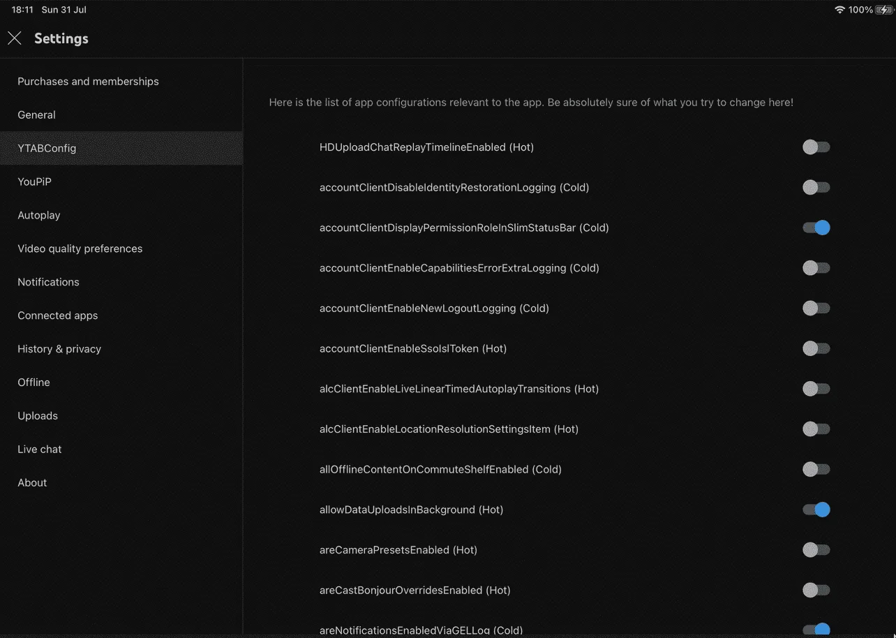 ytabconfig jailbreak youtube