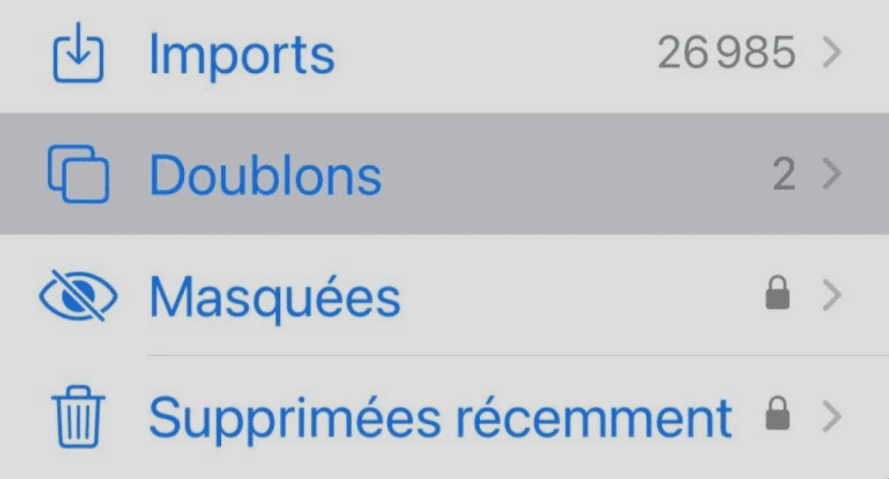 album doublons iphone