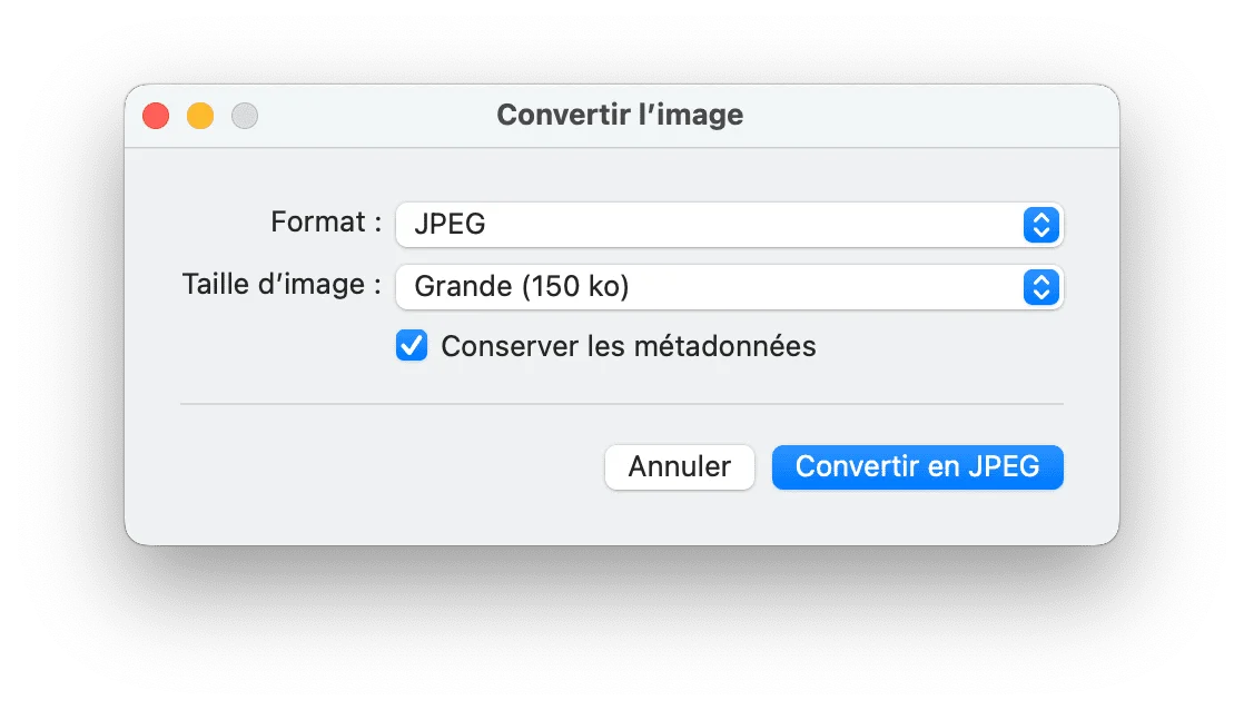 option convertir image mac
