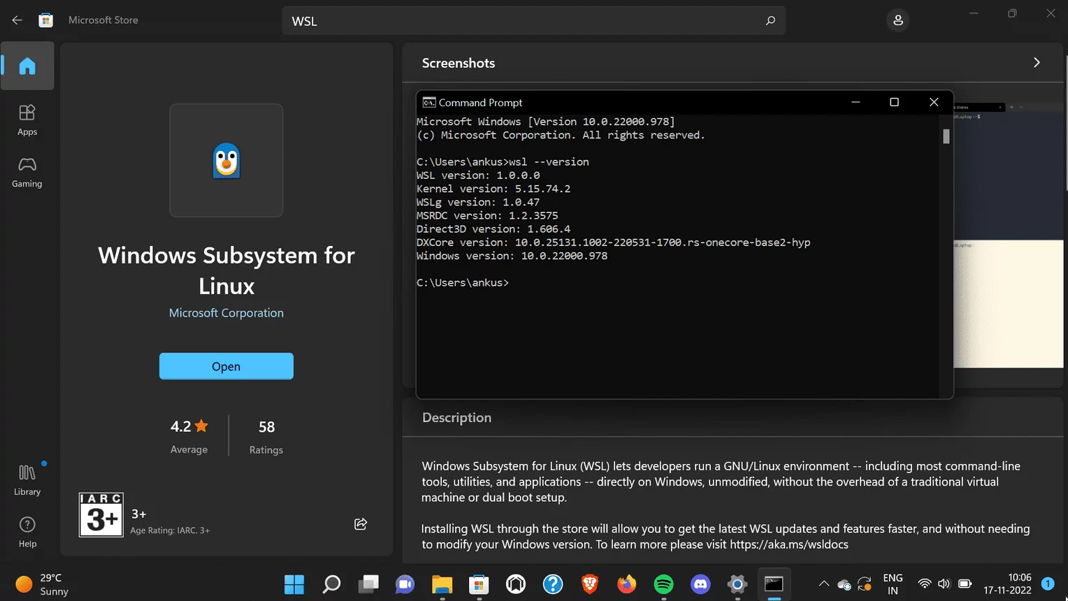 wsl windows subsystem for linux