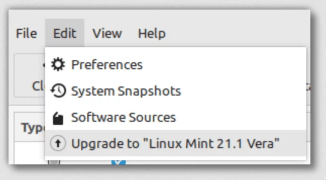 preferences gestionnaire mise a jour linux mint