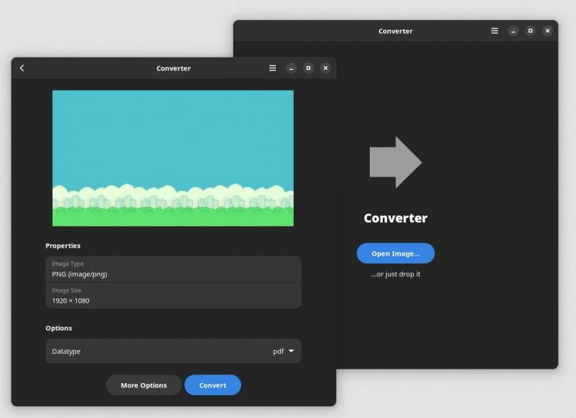 converter convertir image linux
