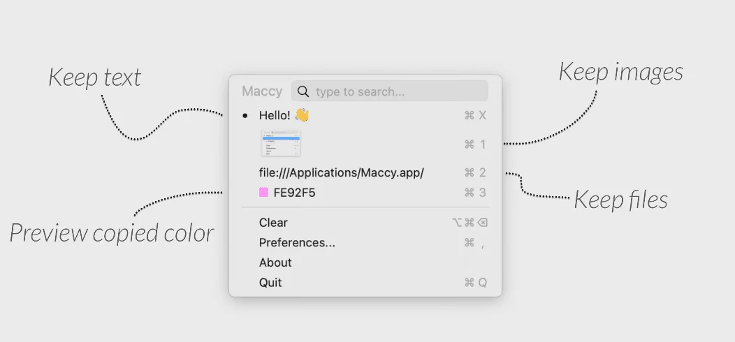 presse papiers maccy pour mac