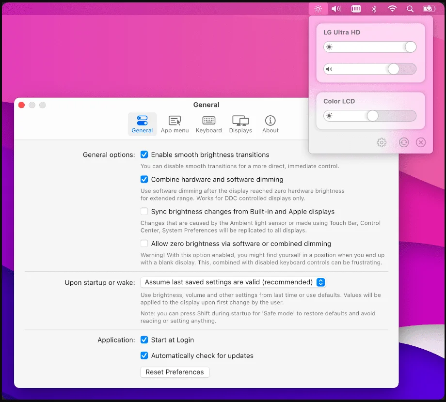 reglages monitorcontrol mac