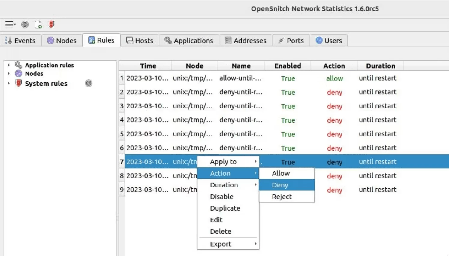 configurer opensnitch