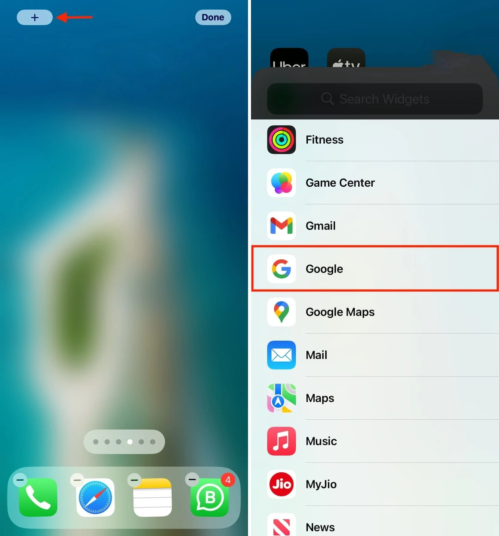 google widgets iphone