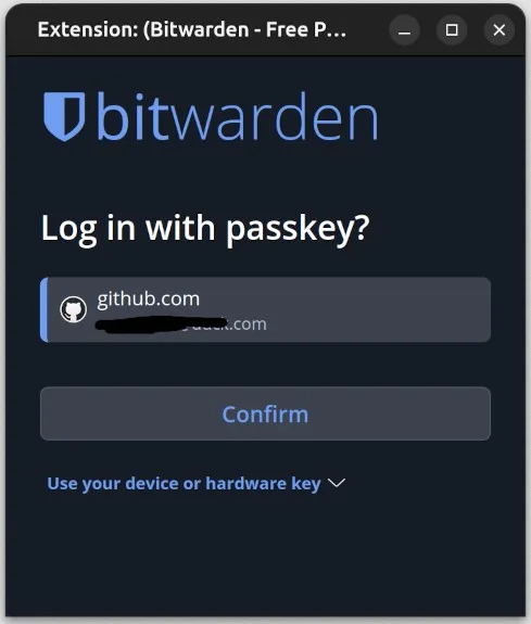 utiliser passkey bitwarden