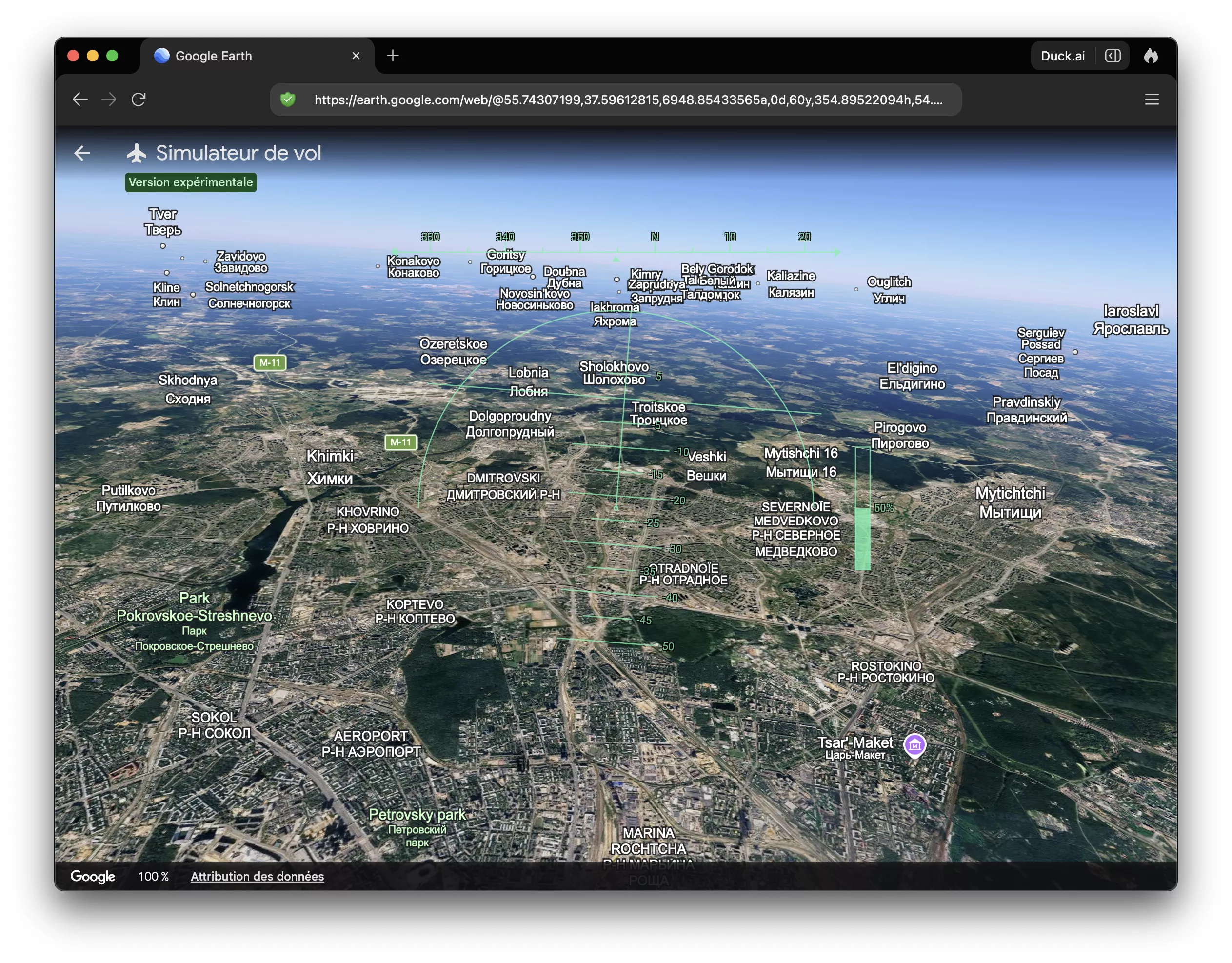 vol au dessus de moscou fligth simulator google earth